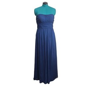 Bari Jay Bella Chiffon Sweetheart Bust Bridesmaid Maxi‎ Dress Blue Size 16